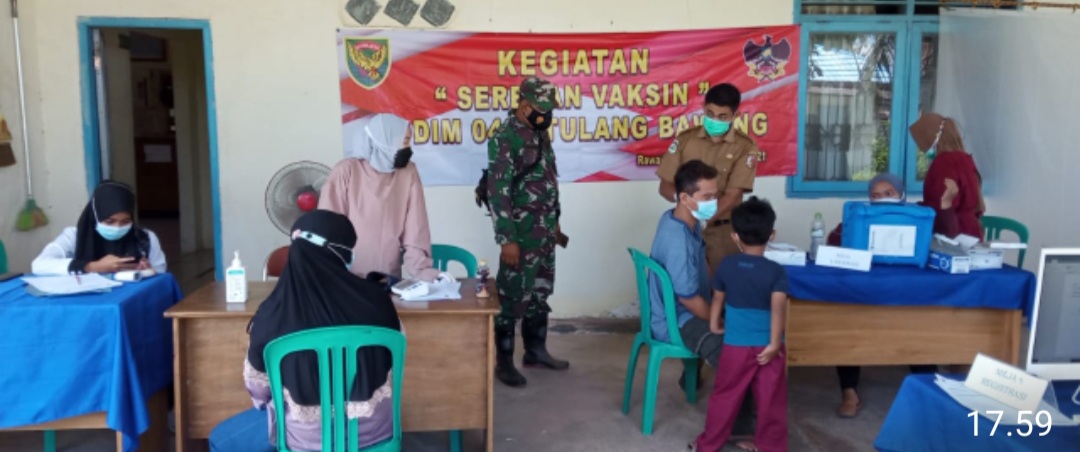 Koramil 426-03 Rawajitu Selatan Laksanakan Serbuan Vaksinasi Nyasar 132 Orang