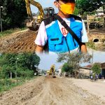 Pembangunan infrastruktur. Jalan  Tri tunggal- Moris jaya Banjar agung terus dikerjakan